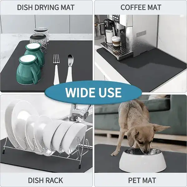 Ultra-Absorbent Kitchen Drying Mat in use