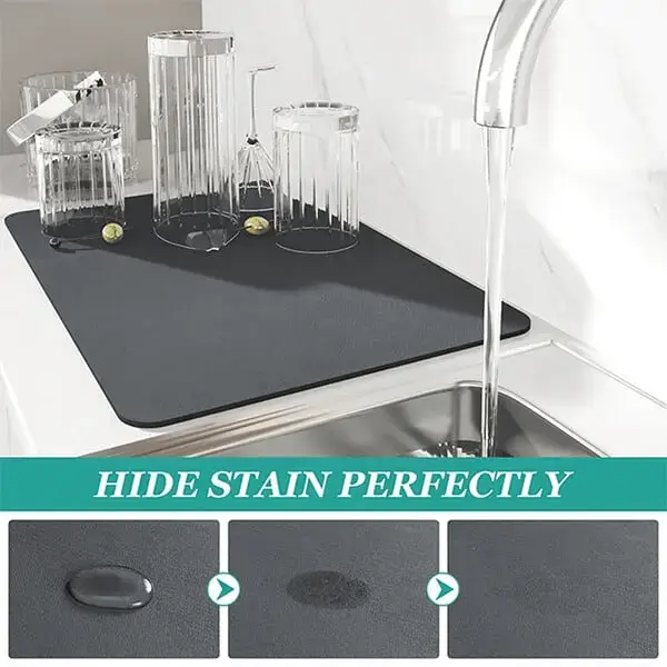 Ultra-Absorbent Kitchen Drying Mat in use